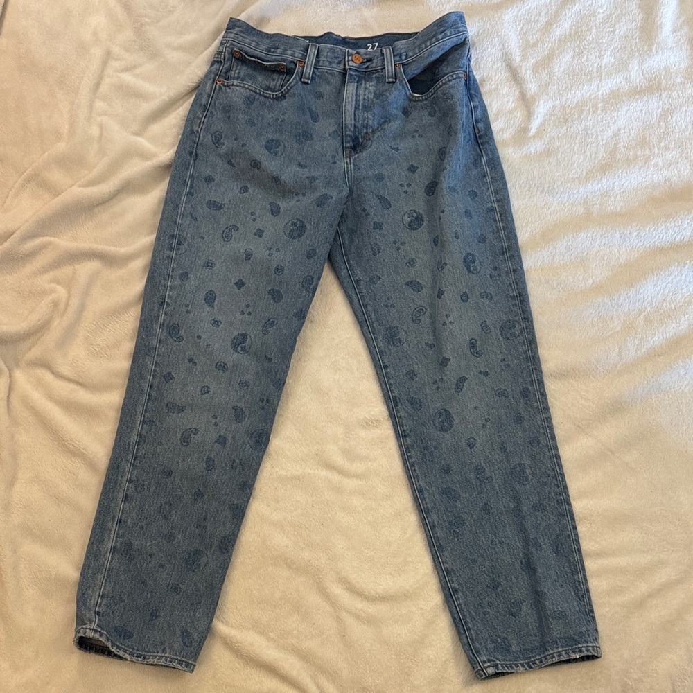Blue Paisley Yong yang print J Crew boyfriend slouchy pants
